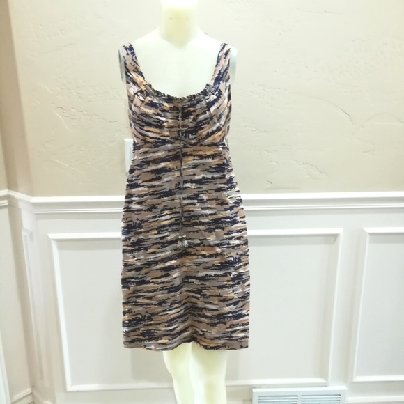 Calypso St. Barth Dresses & Skirts - Calypso St Barth tan and navy blue sun dress
